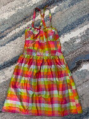 Dallin Chase 100% Silk Multi Color Mini Dress Size XS